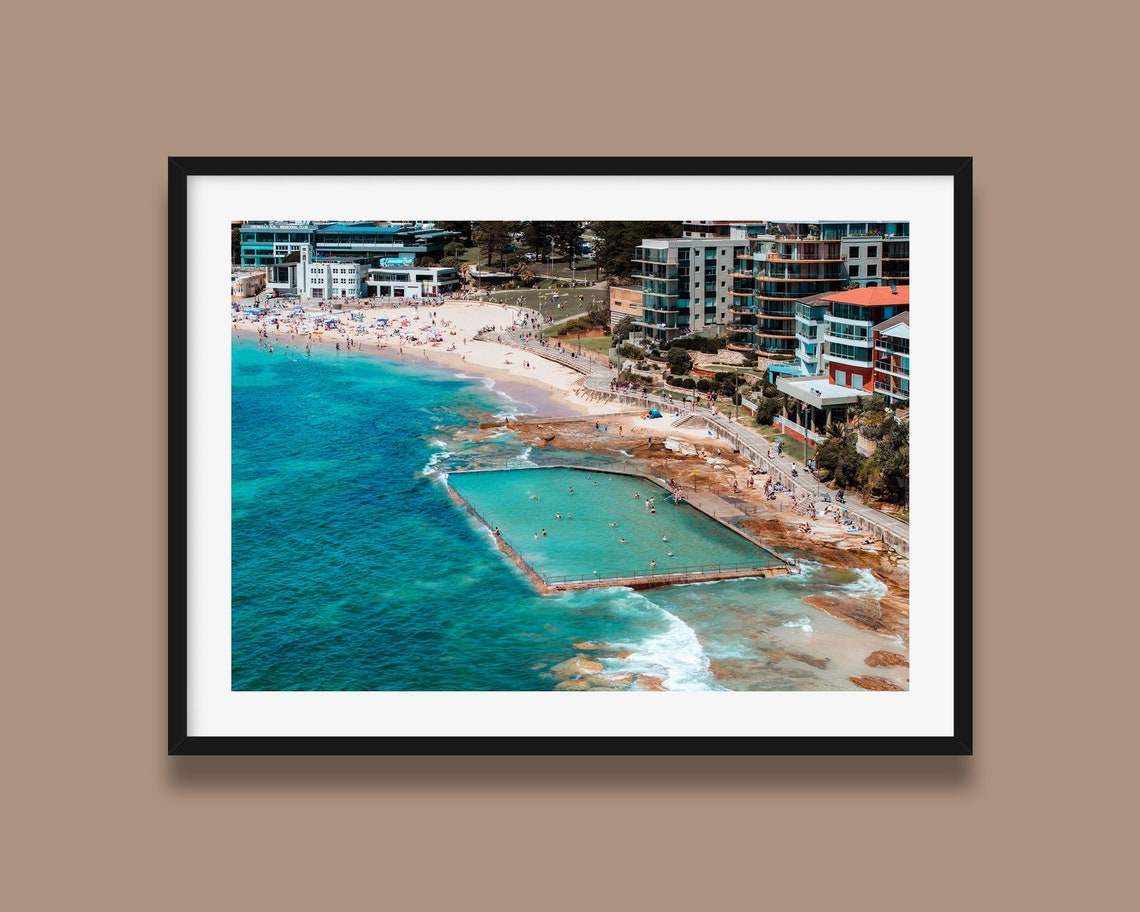 Cronulla Rock Pool Ocean View Beachfront Buildings Sydney Poster