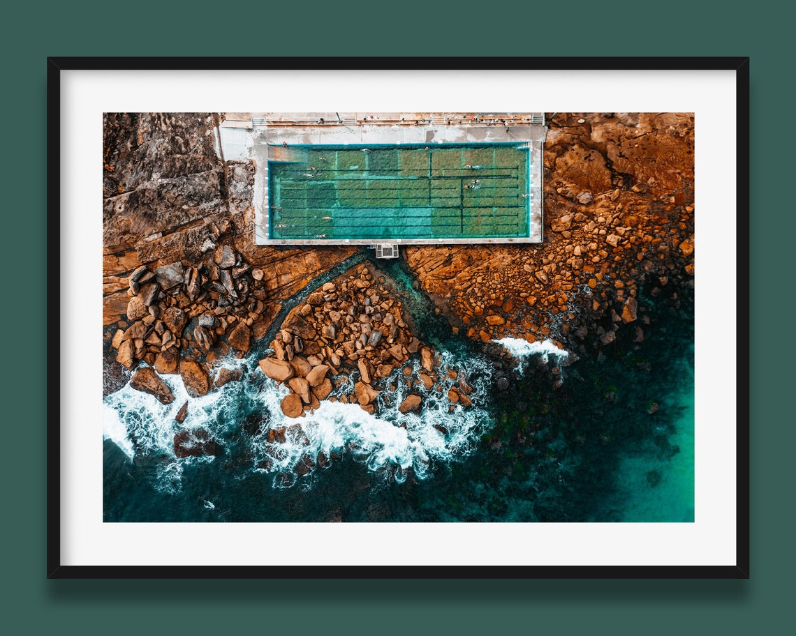 Sydney Freshwater Rockpool Aerial Turquoise Ocean Pool Poster