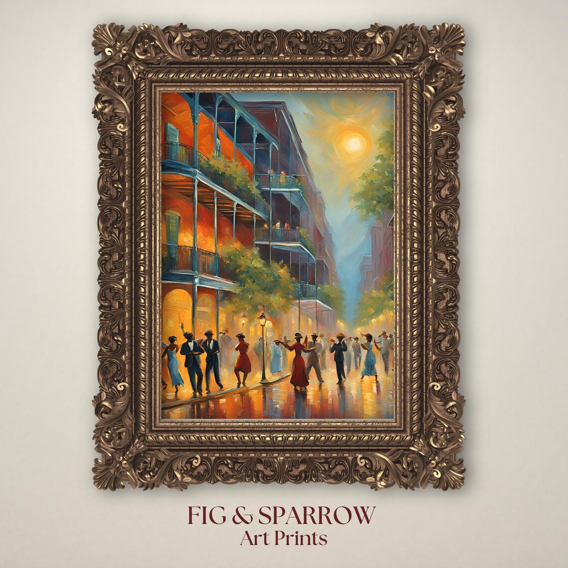 New Orleans French Quarter Jazz Scene Art Print