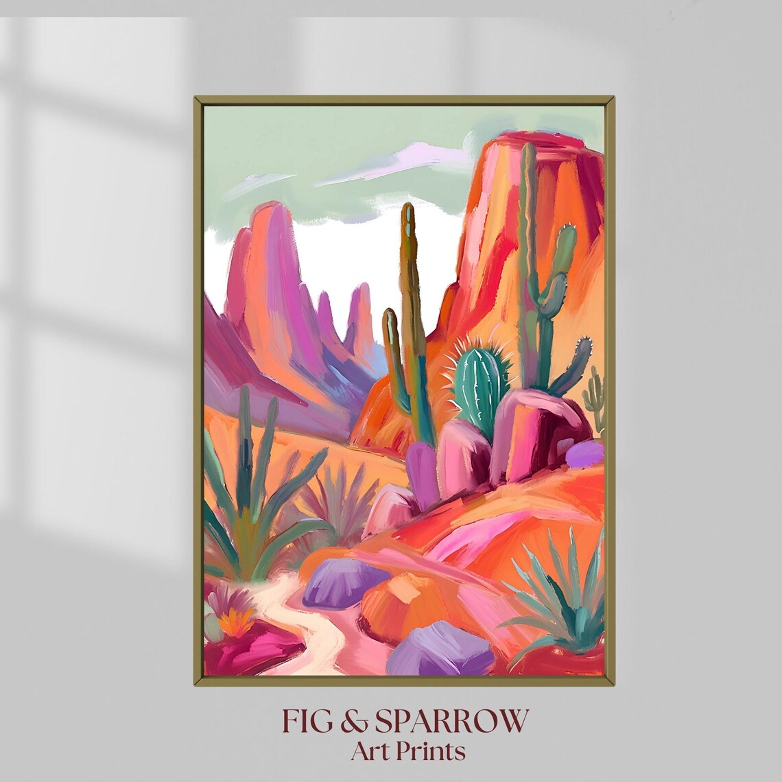 Southwestern Desert Cactus Landscape Art Print