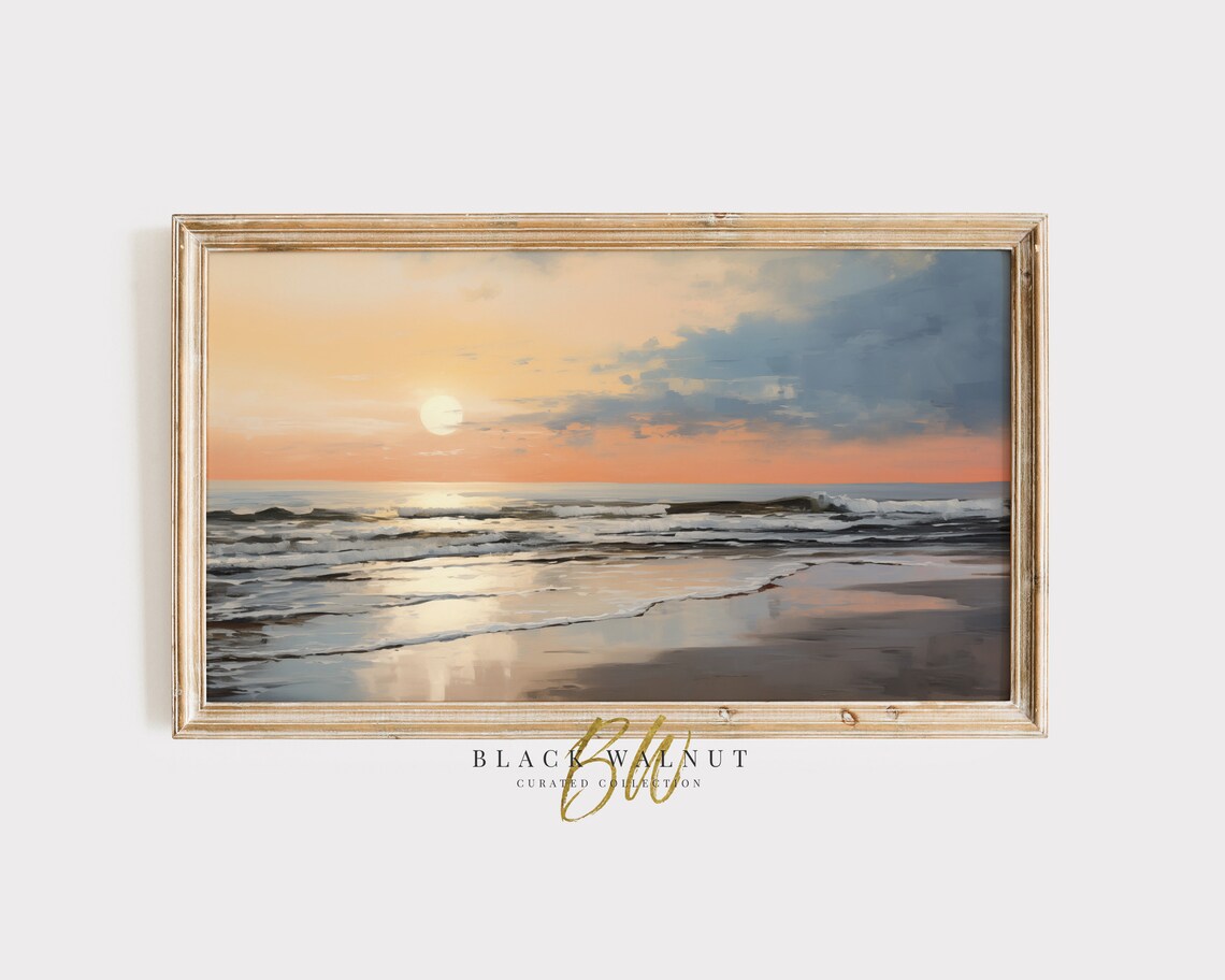 Coastal Summer Sunset Abstract Seascape Art Print
