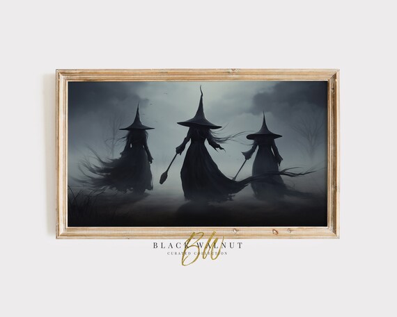 Frame Tv Art Halloween Witches Spooky Painting Moody Gothic Frame Tv Halloween Decor Tv Screensaver Instant