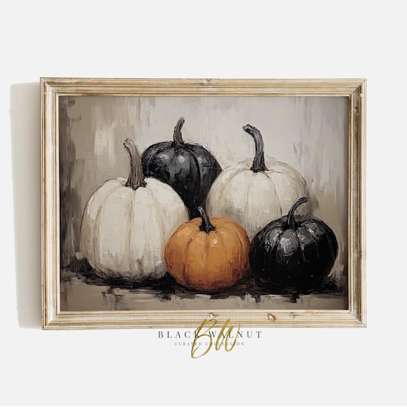 Rustic Pumpkin Still Life Neutral Farmhouse Fall Harvest Art Poster