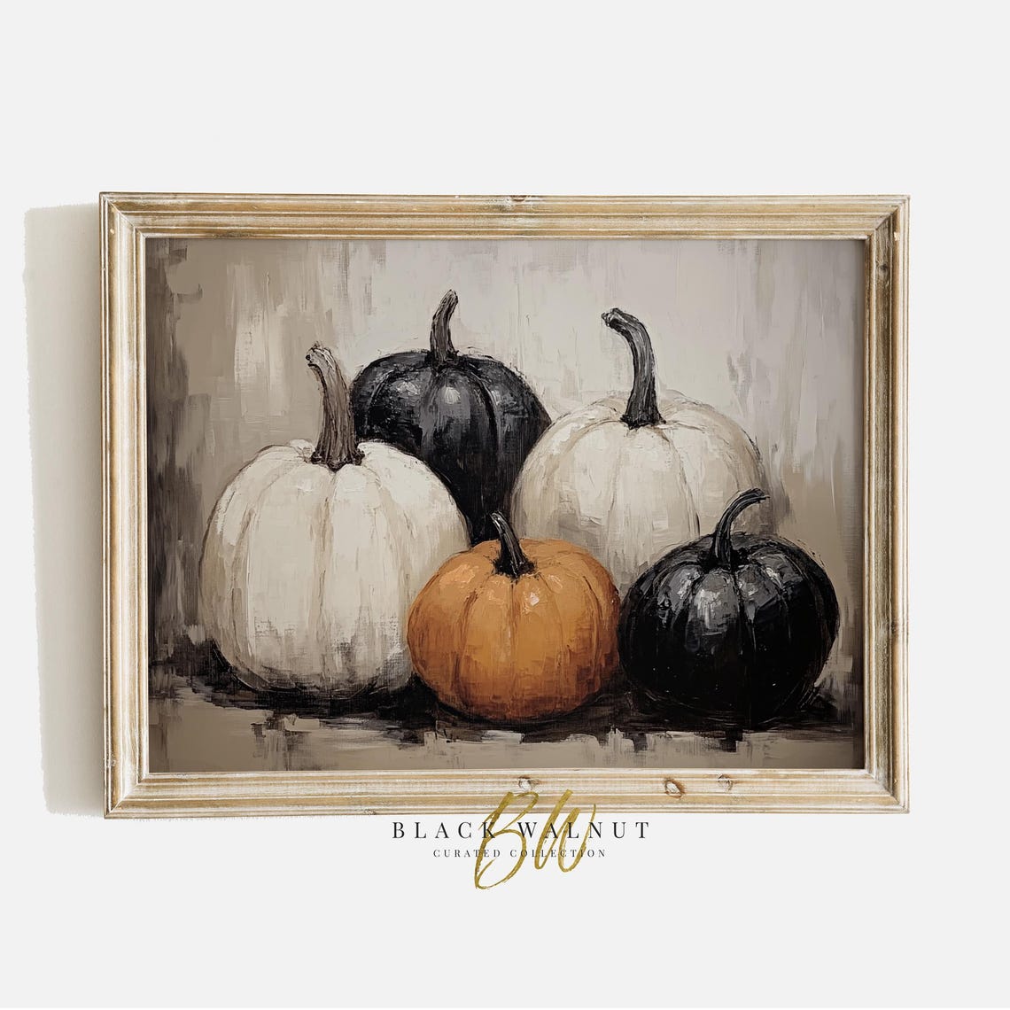 Rustic Pumpkin Still Life Neutral Farmhouse Fall Harvest Art Poster