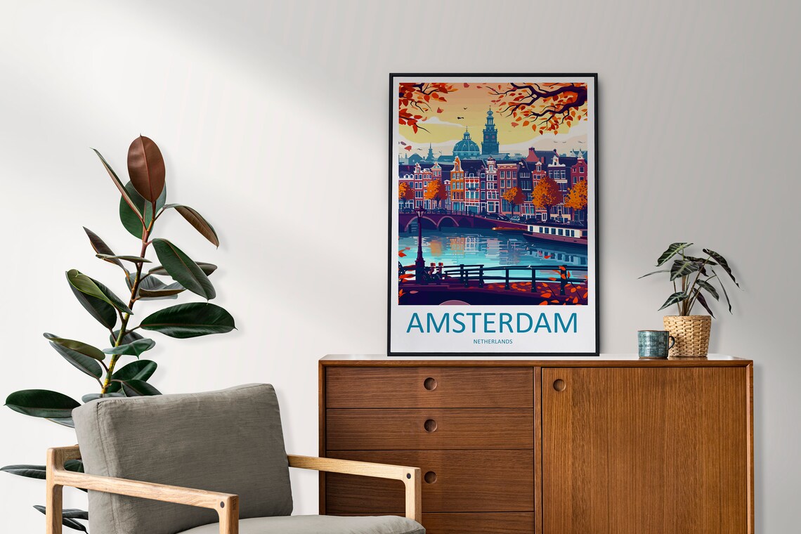 Amsterdam Travel Print, Netherlands Wall Art - Image 2