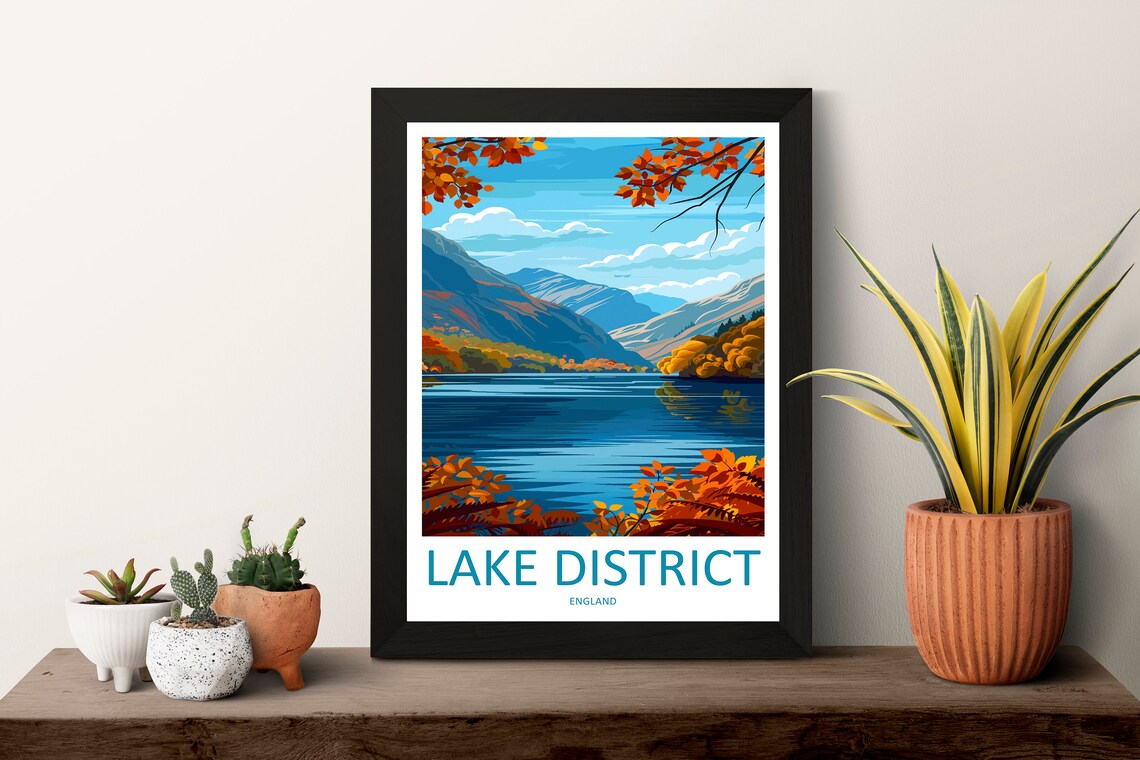 Lake District England Autumn Lake Reflections Calm Water Poster - Image 3