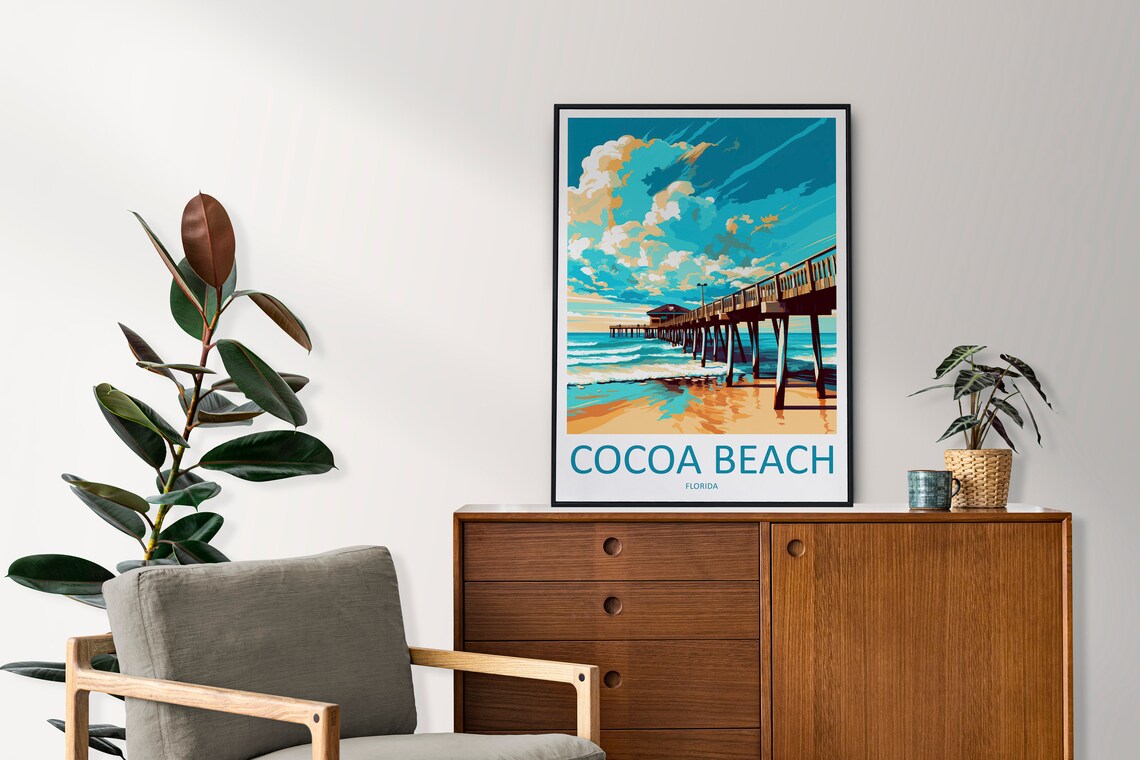 Cocoa Beach Travel Poster, Florida Coastal Destination - Image 2