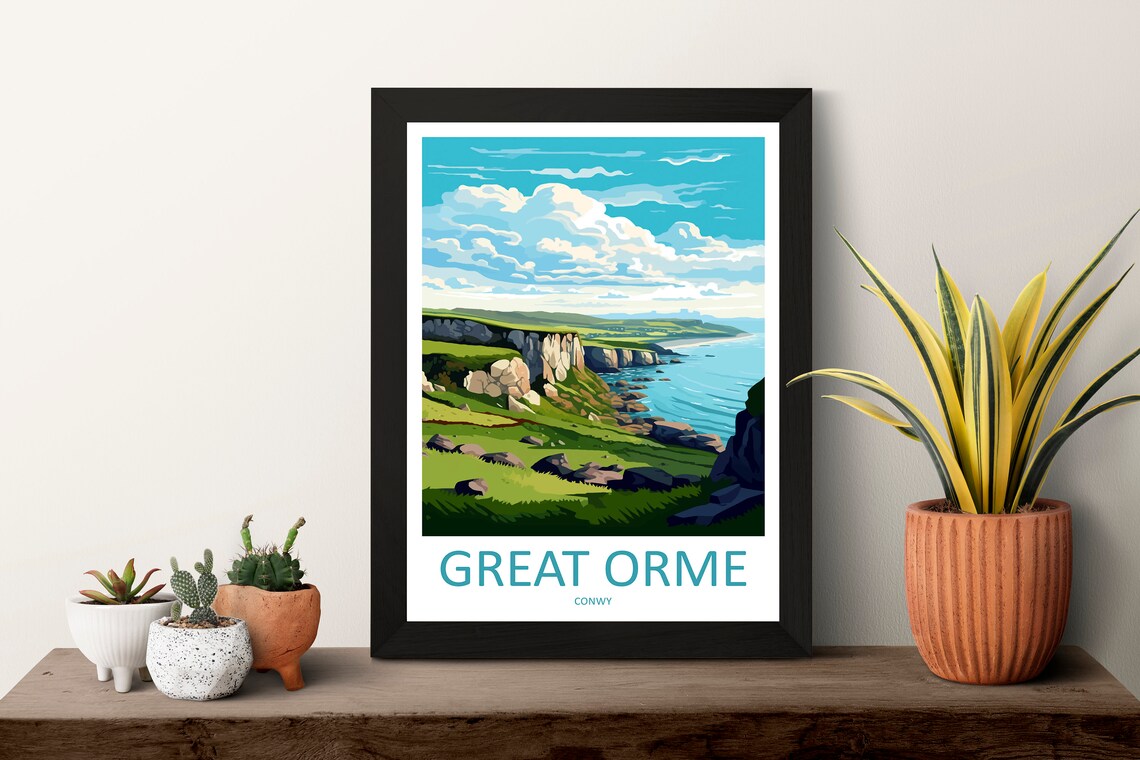 Great Orme Travel Poster, Conwy Landscape - Image 3