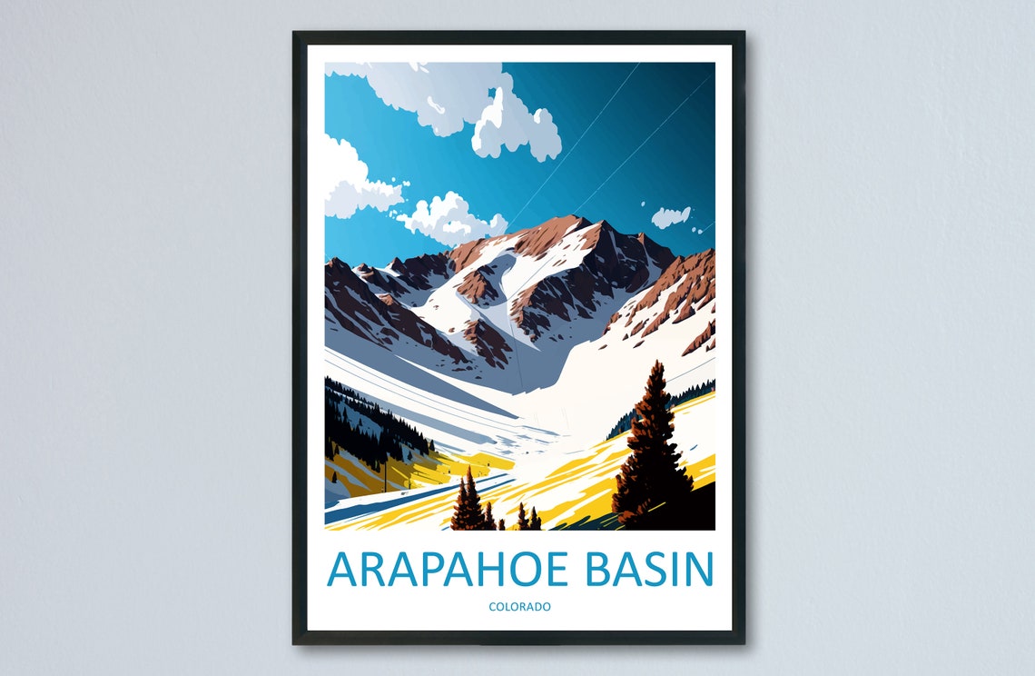 Arapahoe Basin Colorado Snowy Ski Summit Mountain Travel Poster