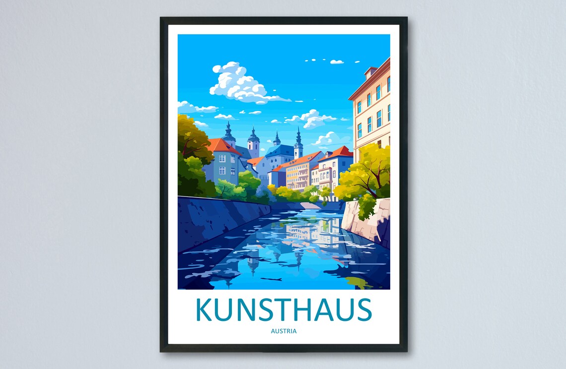 Kunsthaus Travel Poster, Austria Art Lovers