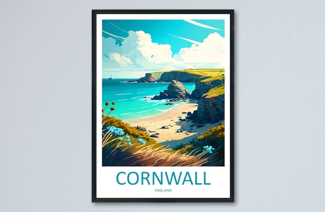 Cornwall Travel Print, Home Wall Art Print