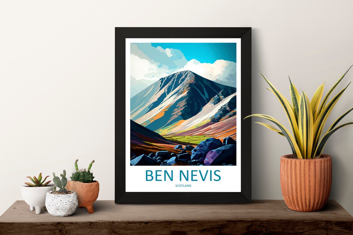 Ben Nevis Travel Poster, Scotland Place Decor - Image 3