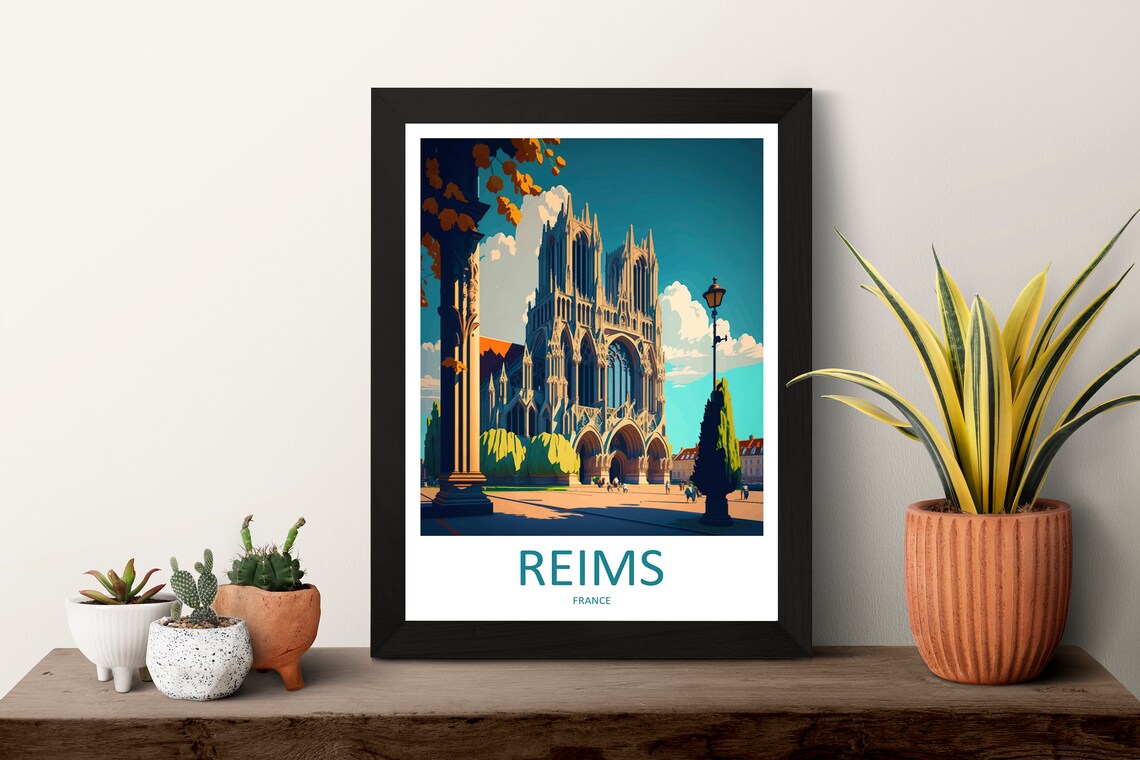 Reims Travel Poster, France Wall Art Print - Image 3