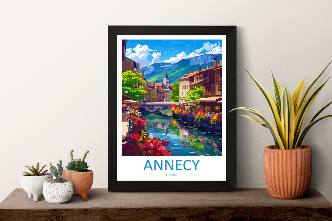 Annecy Travel Print Wall Art Annecy Wall Hanging Home Decoration Annecy Gift Art Lovers Wall Art Print Art Annecy Wall Hanging Poster Annecy - Image 3