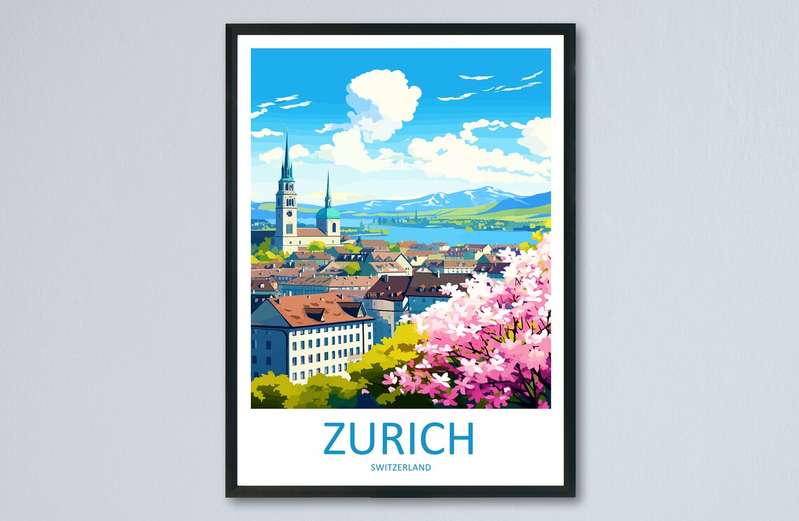 Zurich Travel Gift For Art Lovers Travel Poster