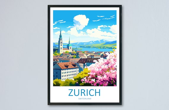 Zurich Travel Gift For Art Lovers Travel Poster