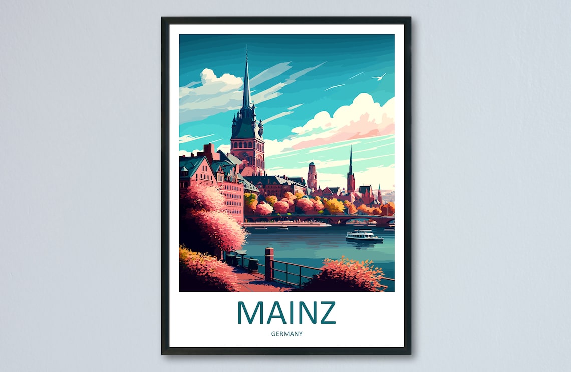 Mainz Travel Poster, Germany City Wall Art
