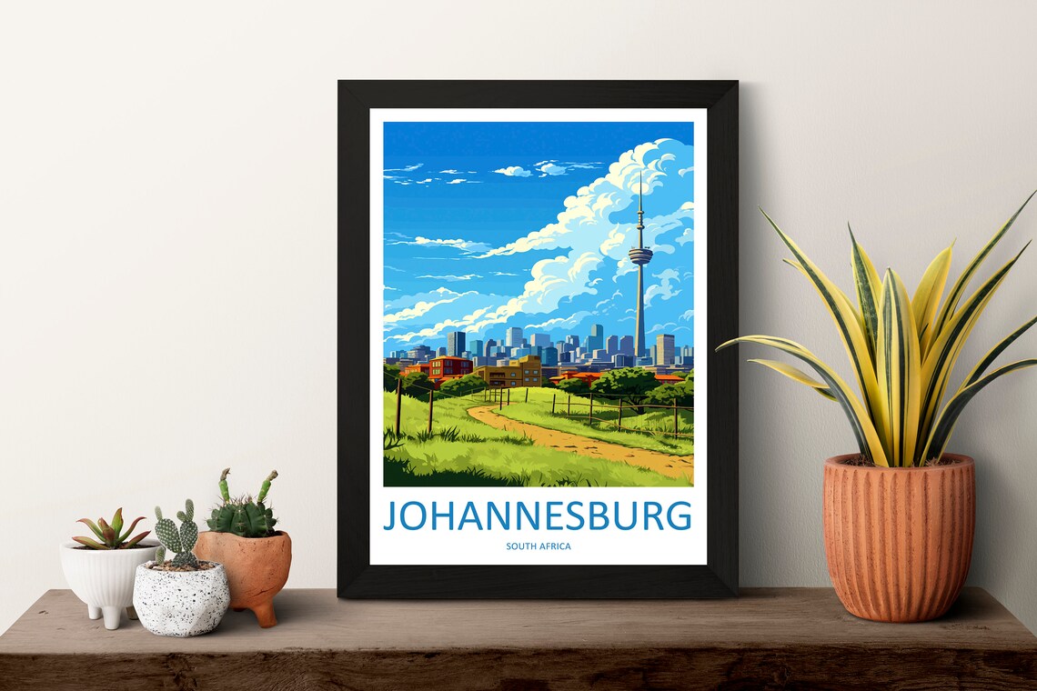 Johannesburg Travel Poster, South Africa Art Print - Image 3