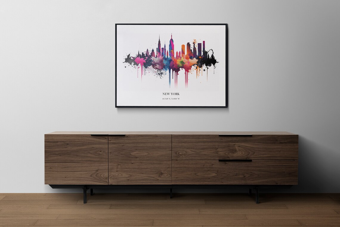 New York Watercolor Skyline Art Print, Cityscape - Image 2