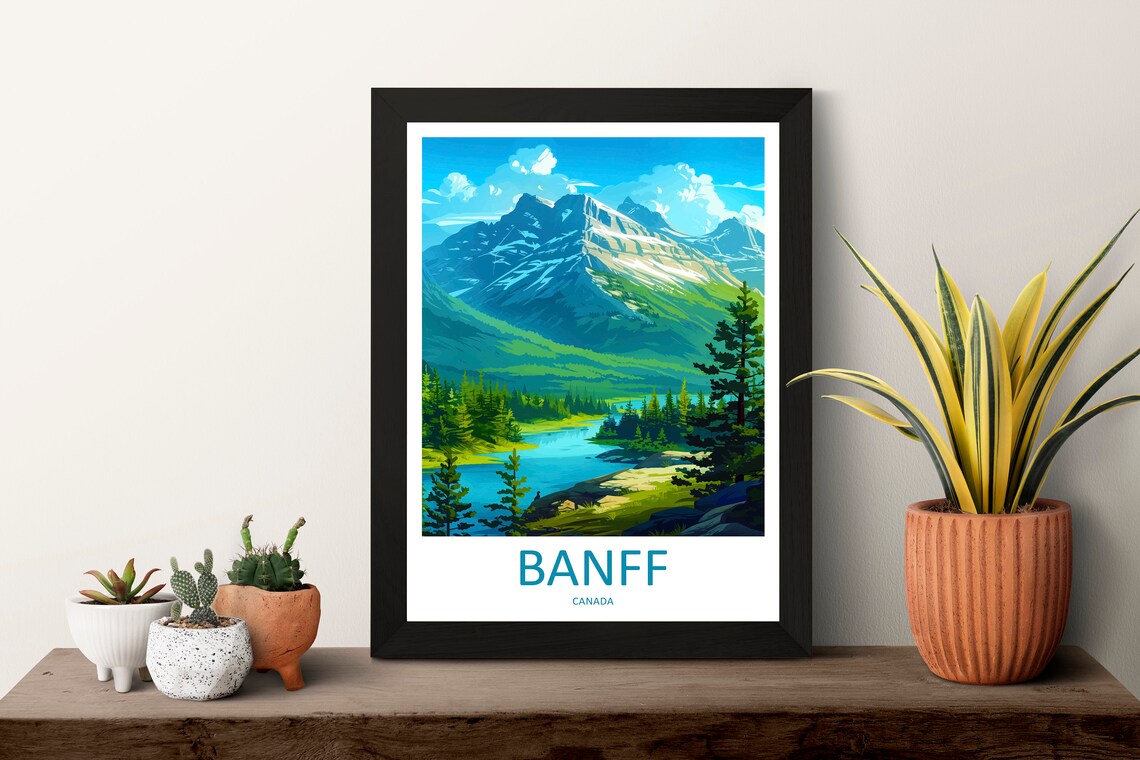 Banff National Park Travel Poster, Canada Landscape - Image 3