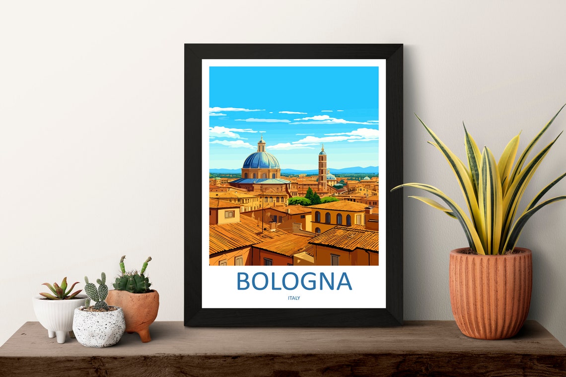 Bologna Travel Print Wall Art Bologna Wall Hanging Home Decoration Bologna Gift Art Lovers Wall Art Print Art Bologna Travel Print Italy Art - Image 3