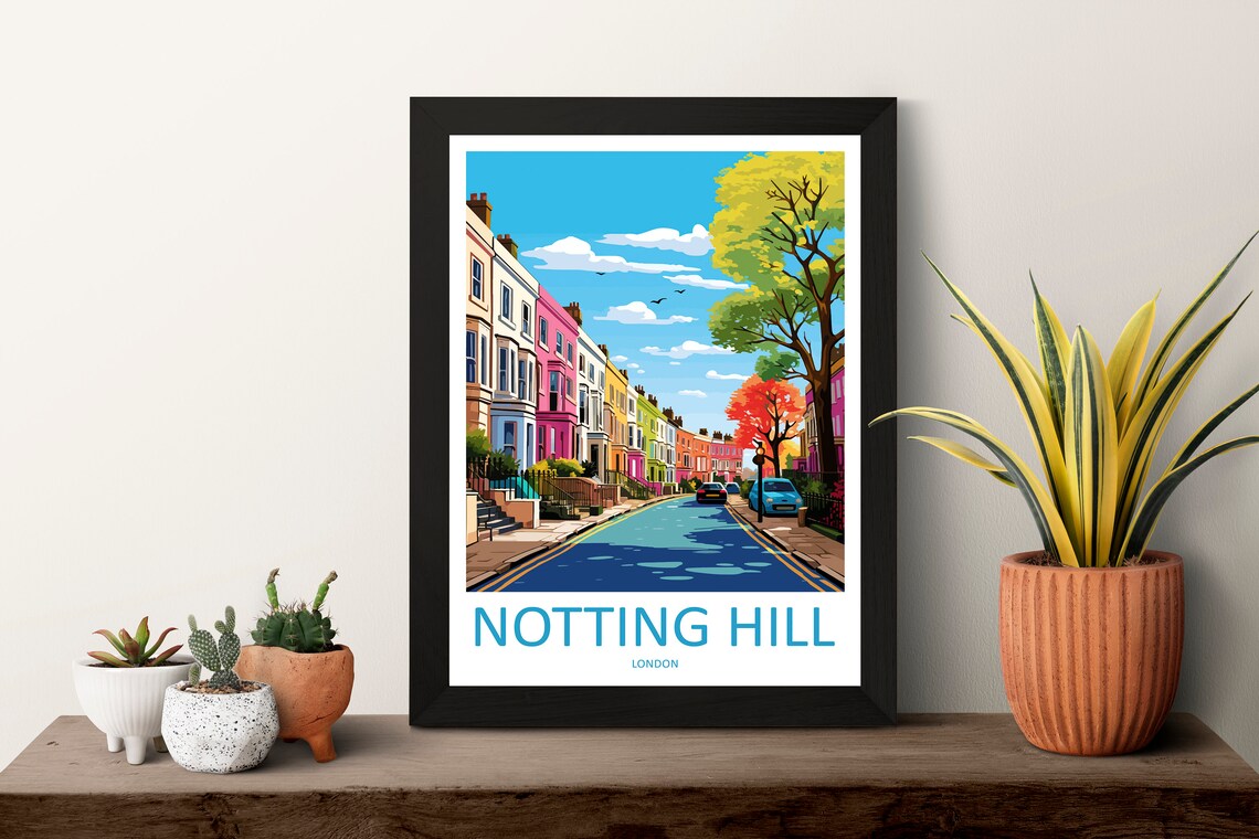 Notting Hill Travel Poster, London Wall Art - Image 3