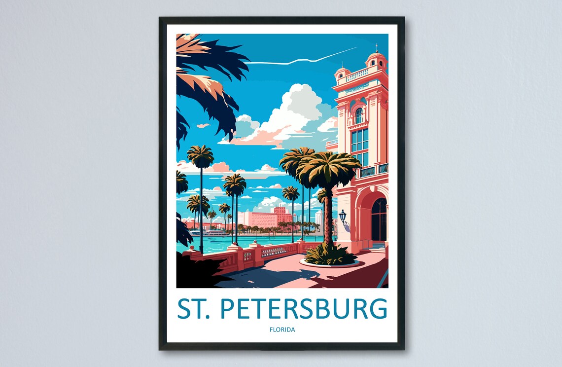 St Petersburg Travel Poster, Florida Place Print