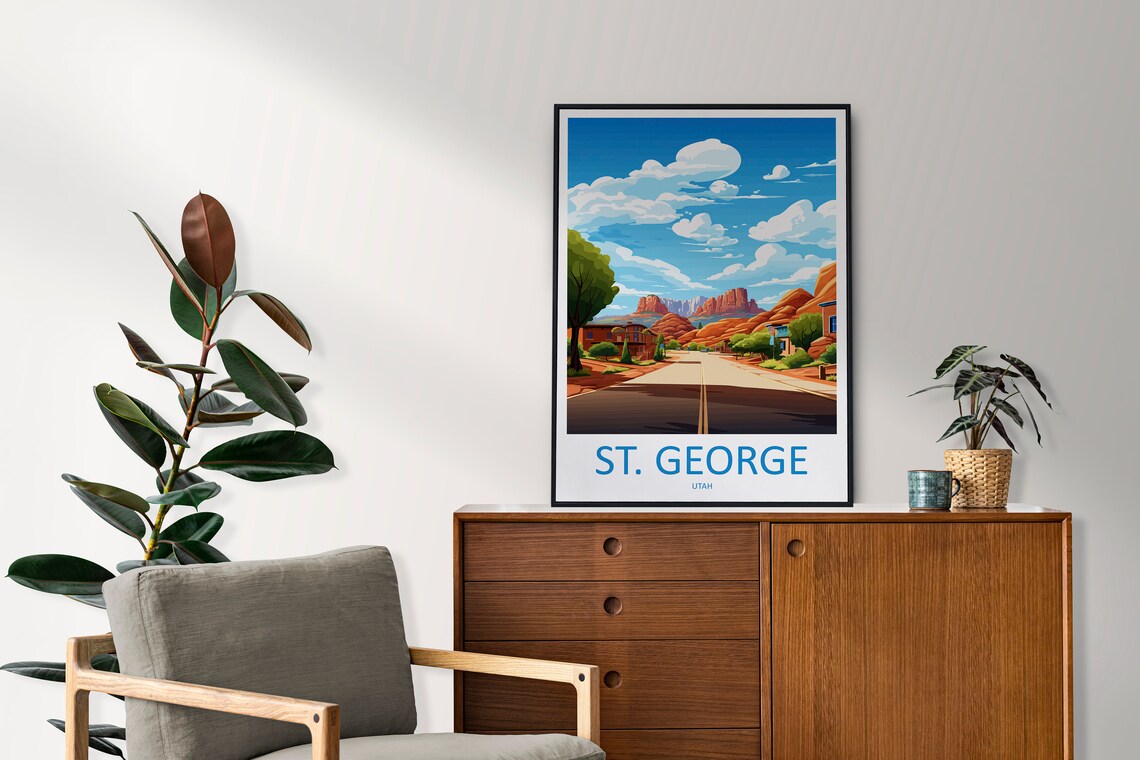St George Travel Poster, Utah Place Print - Image 2