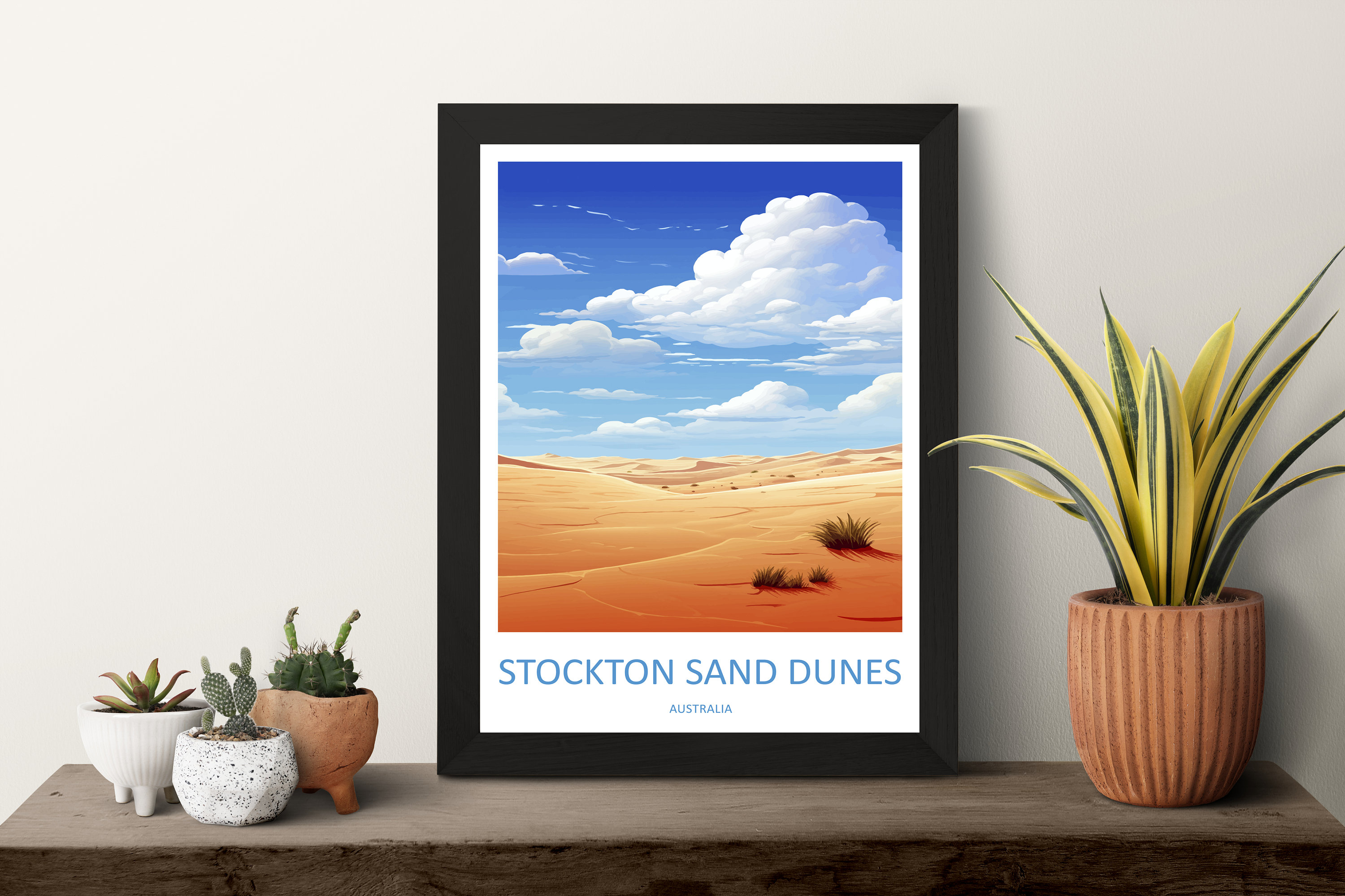 Stockton Sand Dunes Golden Desert Dunes Landscape Travel Poster - Image 3