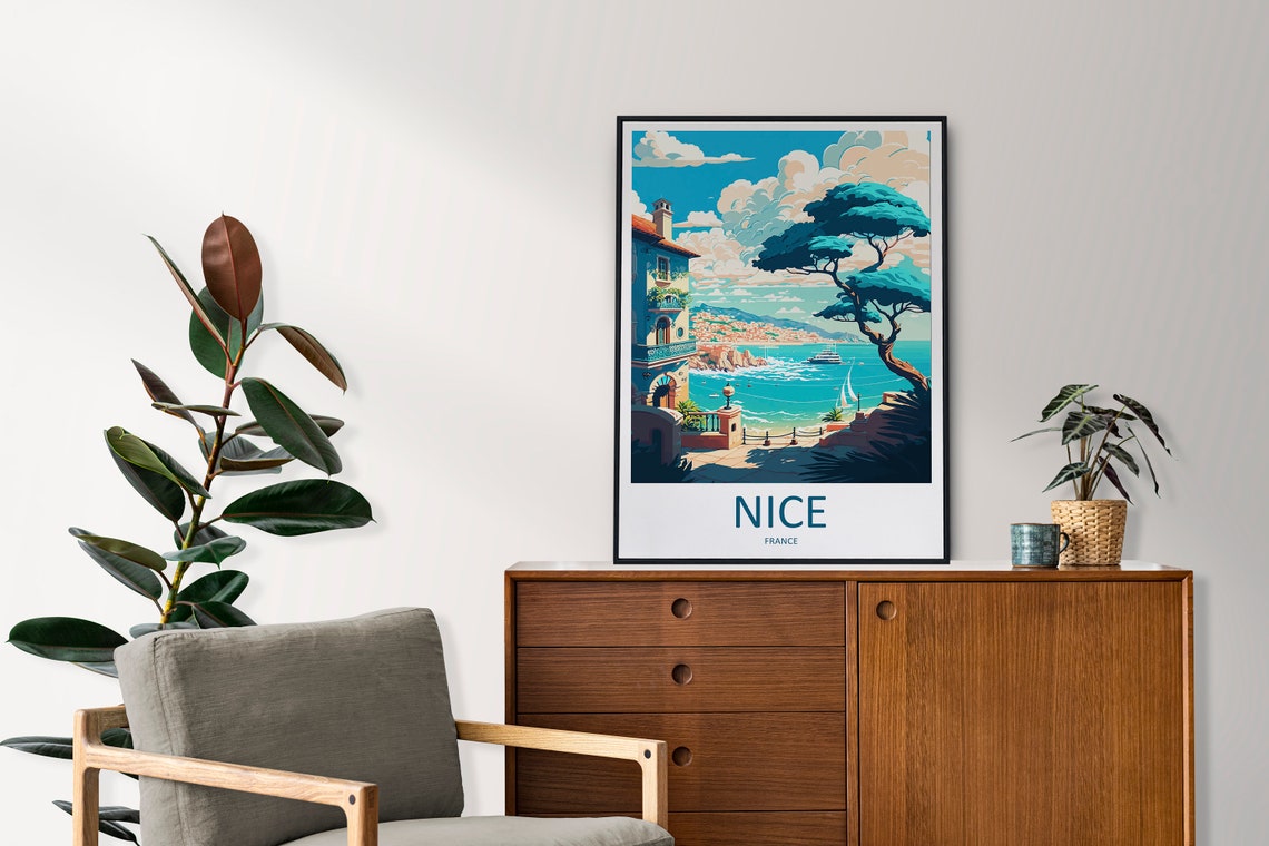 Nice France Print Nice France Home Decor Cityscape Art Print Nice France Wall Art For Travel Enthusiast Gift Wall Hanging Nice France Poster - Image 2