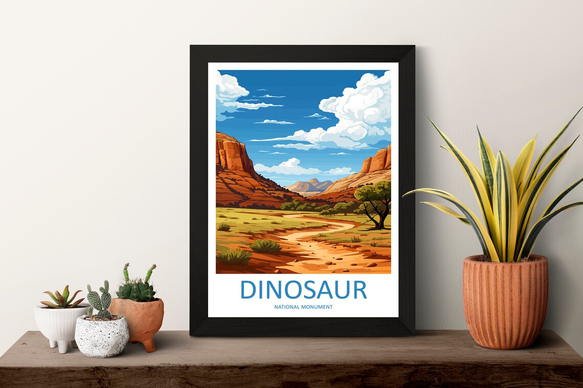 Dinosaur National Monument Travel Poster, Utah Landmark - Image 3
