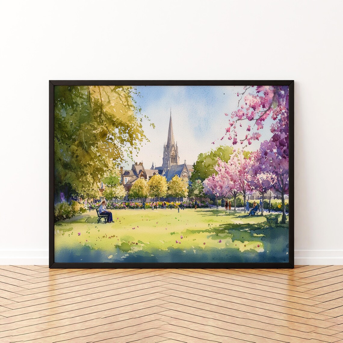 Chichester England Watercolor Travel Poster, Sussex City