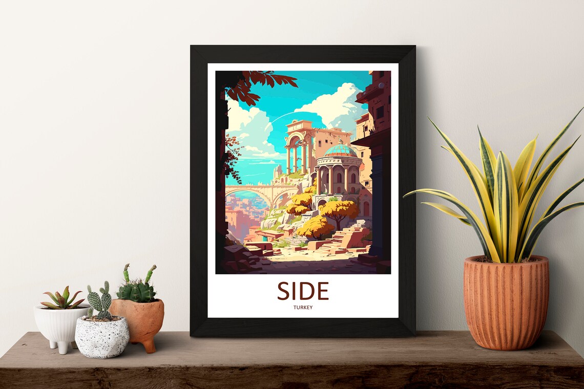 Side City Travel Poster, Turkey Place Print - Image 3