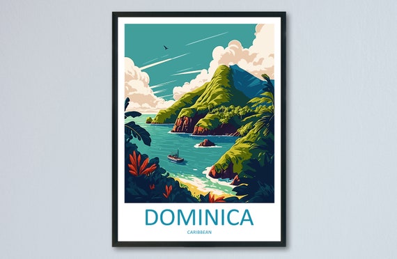 Dominica Travel Poster, Caribbean Wall Art