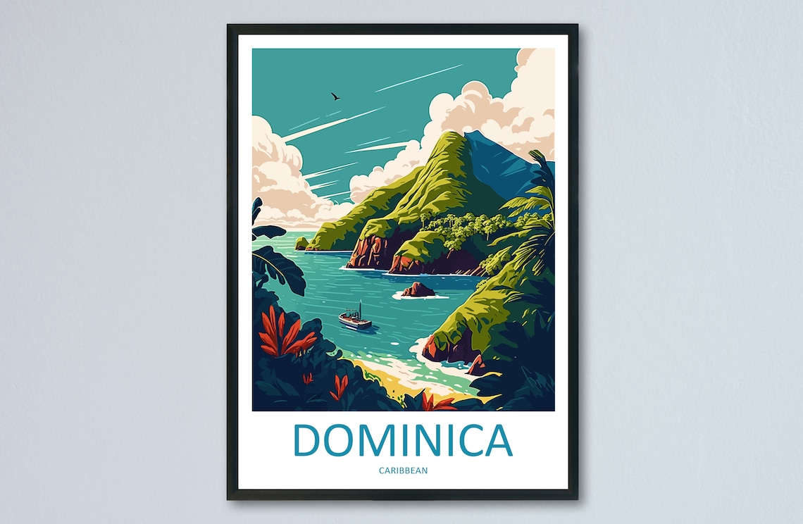 Dominica Travel Poster, Caribbean Wall Art