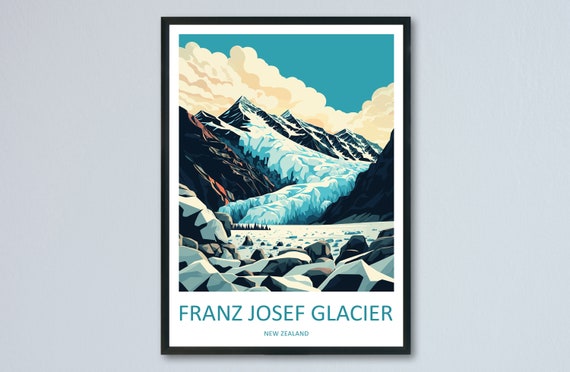 Franz Josef Glacier Travel Poster, New Zealand