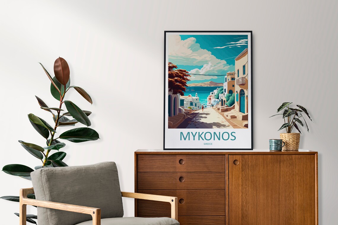 Mykonos Travel Poster, Greece Wall Decor - Image 2