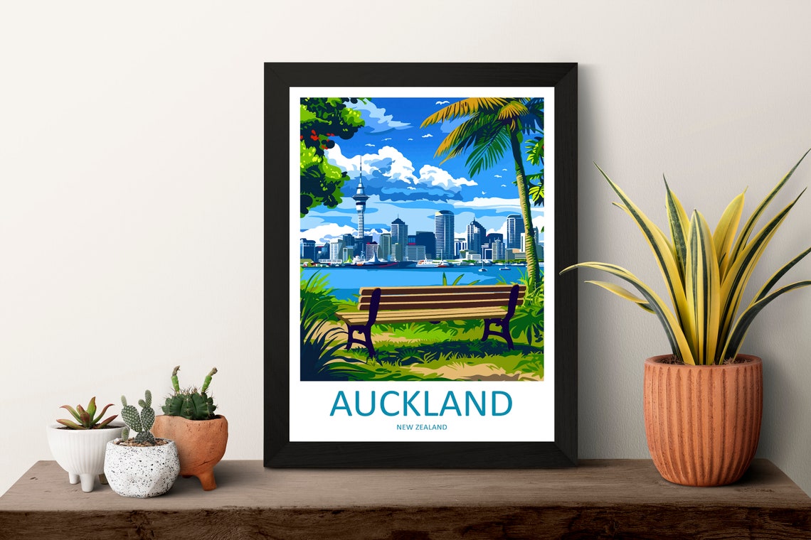 Auckland Travel Print Wall Art Auckland Wall Hanging Home Dcor Auckland Gift Art Lovers New Zealand Art Lover Gift Print Auckland Wall Art - Image 3