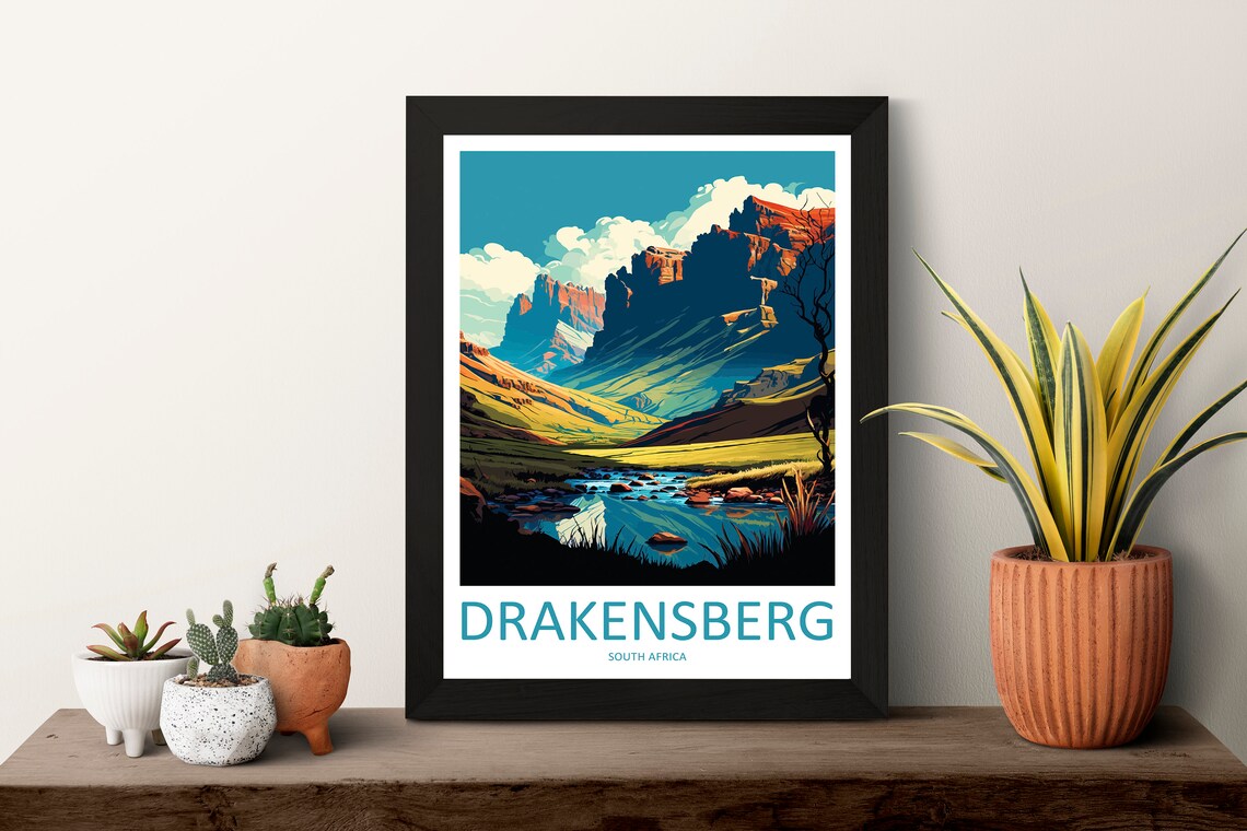 Drakensberg Travel Print, South Africa Wall Art - Image 3