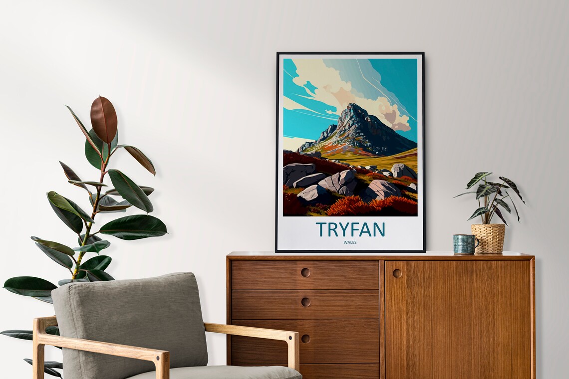 Tryfan Travel Poster, Welsh Mountain Landscape - Image 2
