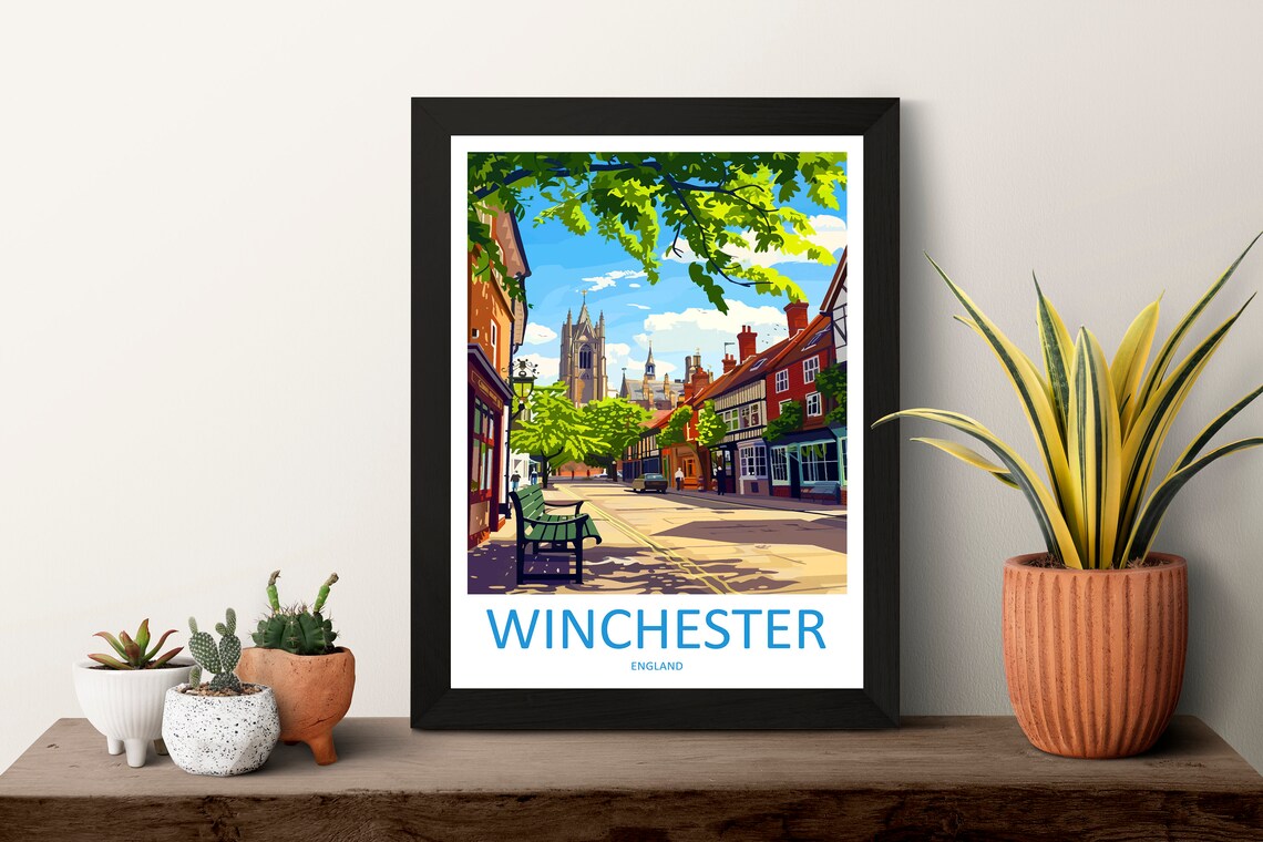 Winchester Travel Poster, England Wall Art Print - Image 3