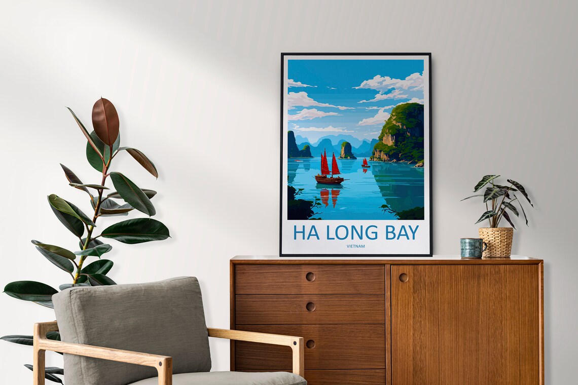 Ha Long Bay Travel Poster, Vietnam Islands - Image 2