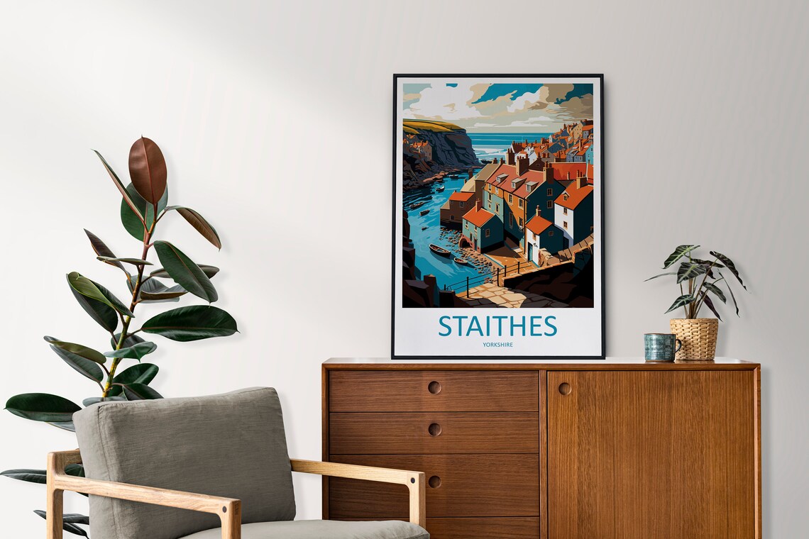 Staithes Travel Poster, England Wall Art - Image 2