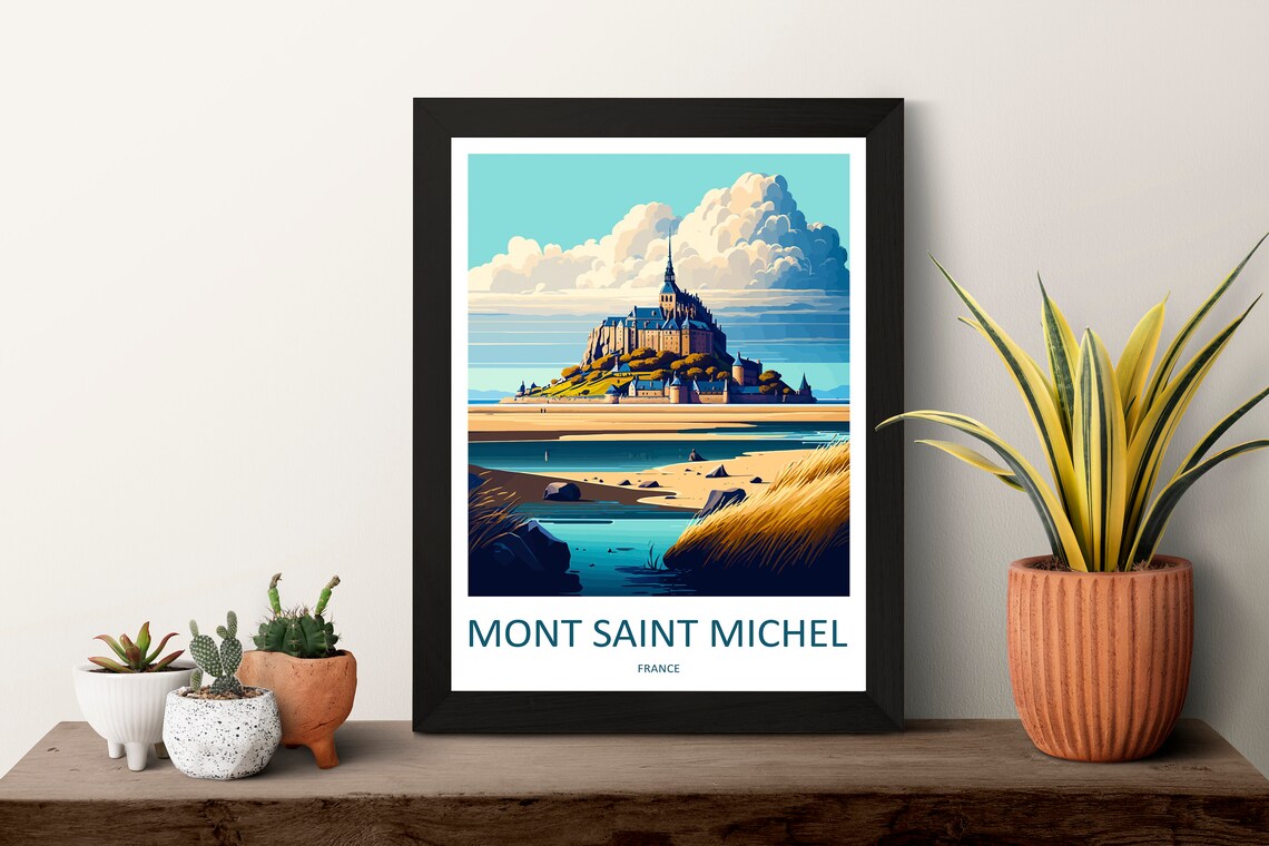 Mont Saint Michel Travel Poster, France Landmark - Image 3
