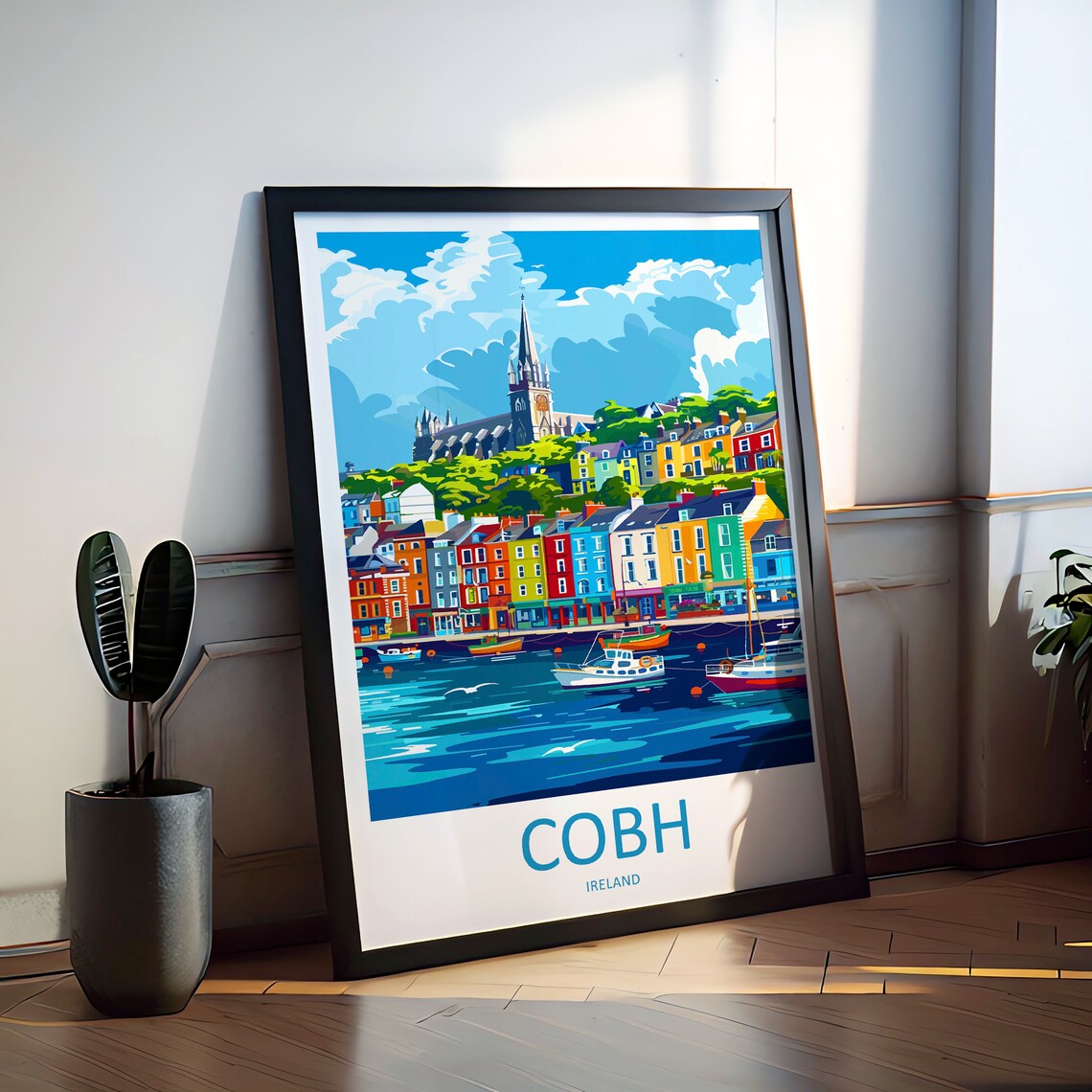 Cobh Skyline Print, Cobh Ireland City Art Print - Image 2
