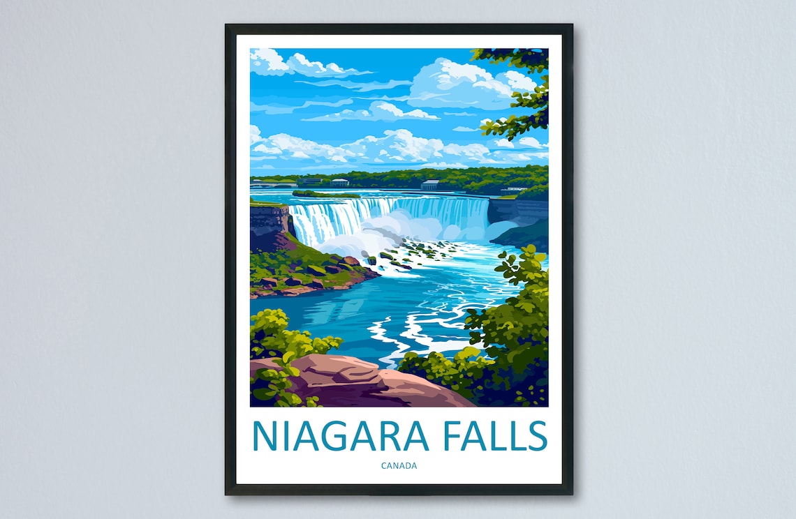 Niagara Falls Travel Poster, New York State Art