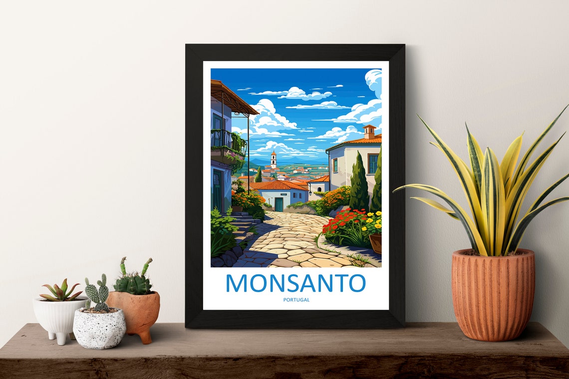 Monsanto Travel Print Wall Art Monsanto Wall Hanging Home Dcor Monsanto Gift Art Lovers Portugal Art Lover Gift Monsanto Wall Dcor - Image 3