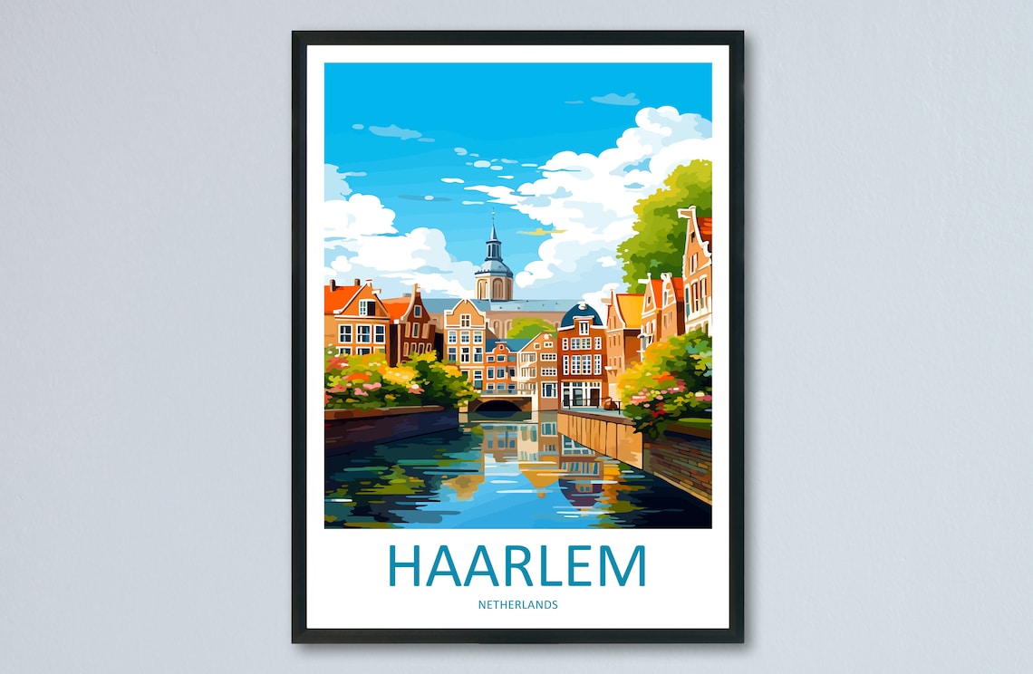 Haarlem Travel Poster, Netherlands Wall Decor