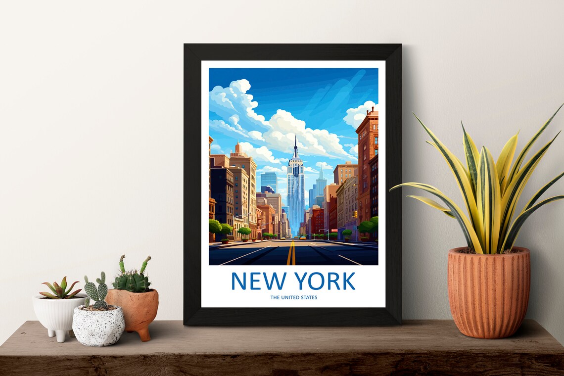 New York City Manhattan Empire State Building Skyline Street Poster - Image 3