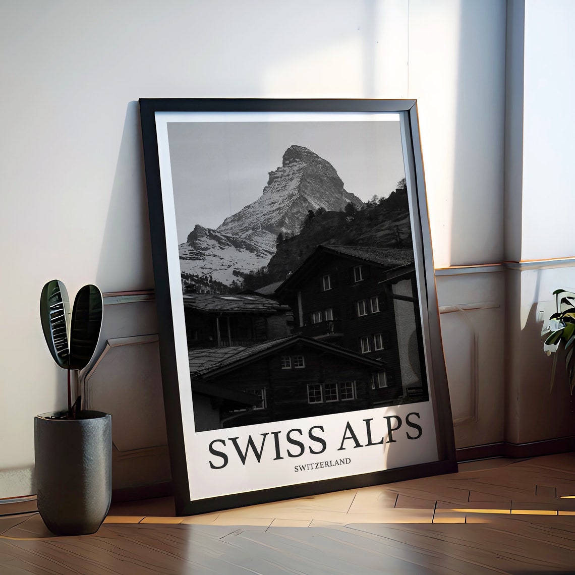 Swiss Alps Photo Print Of Swiss Alps Switzerland Travel Photo Hanging Decor Photo Travel Art Gift For Travel Artwork Wall Art Framed - Image 2